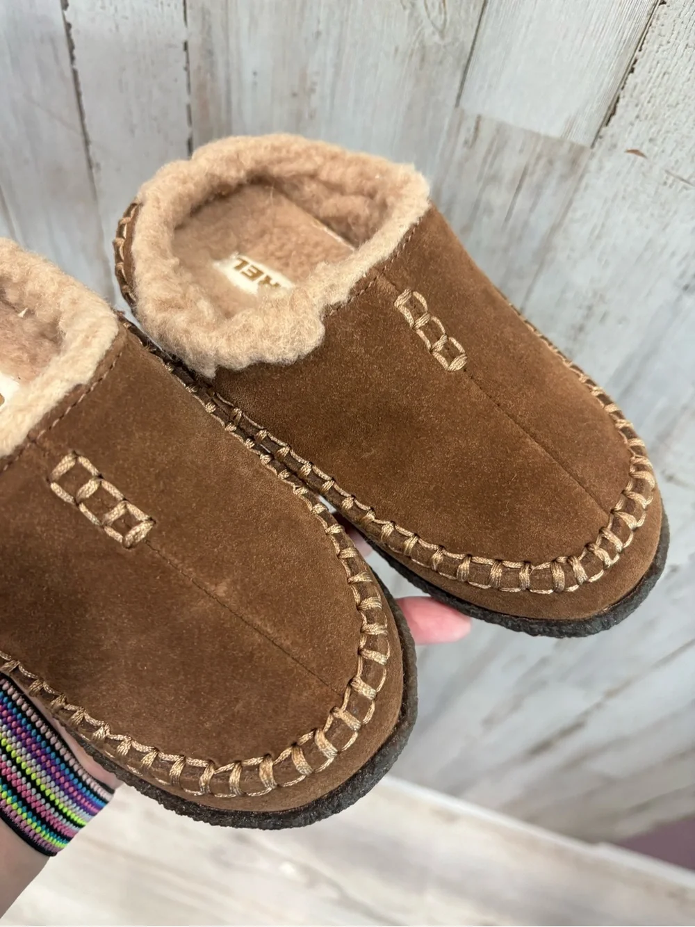 Sorel FALCON RIDGE Slipper Kid Size US 11 Fuzzy Fleece Lining Winter Cozy